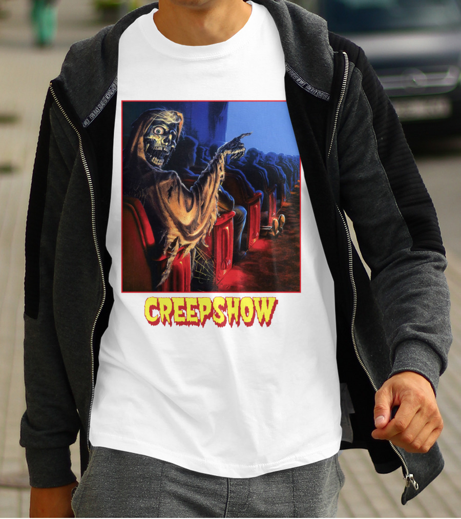 Creepshow Skeleton Ushers Menacing Audience In Theater Scene T-Shirt