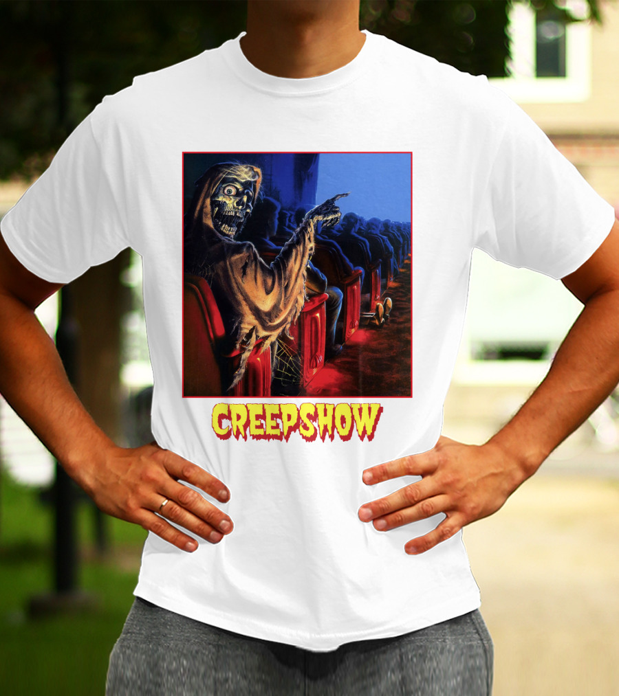 Creepshow Skeleton Ushers Menacing Audience In Theater Scene T-Shirt