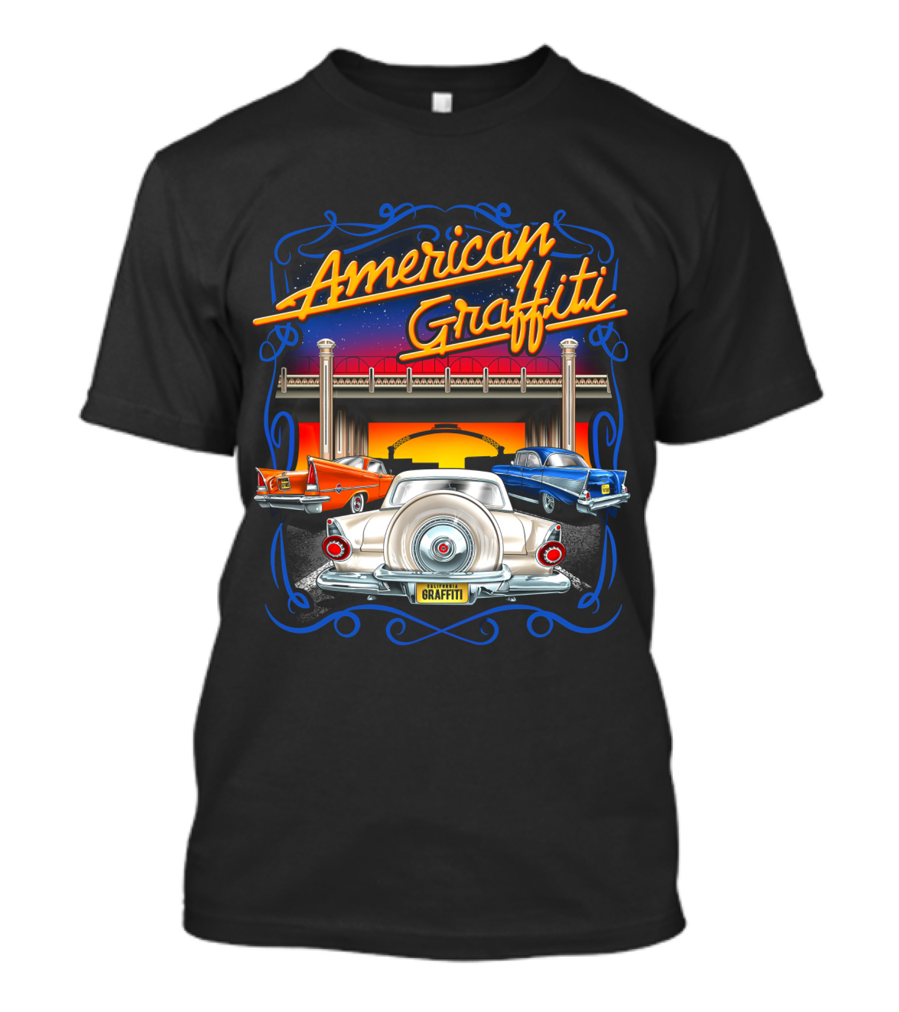American Graffiti Classic Cars Scene T-Shirt