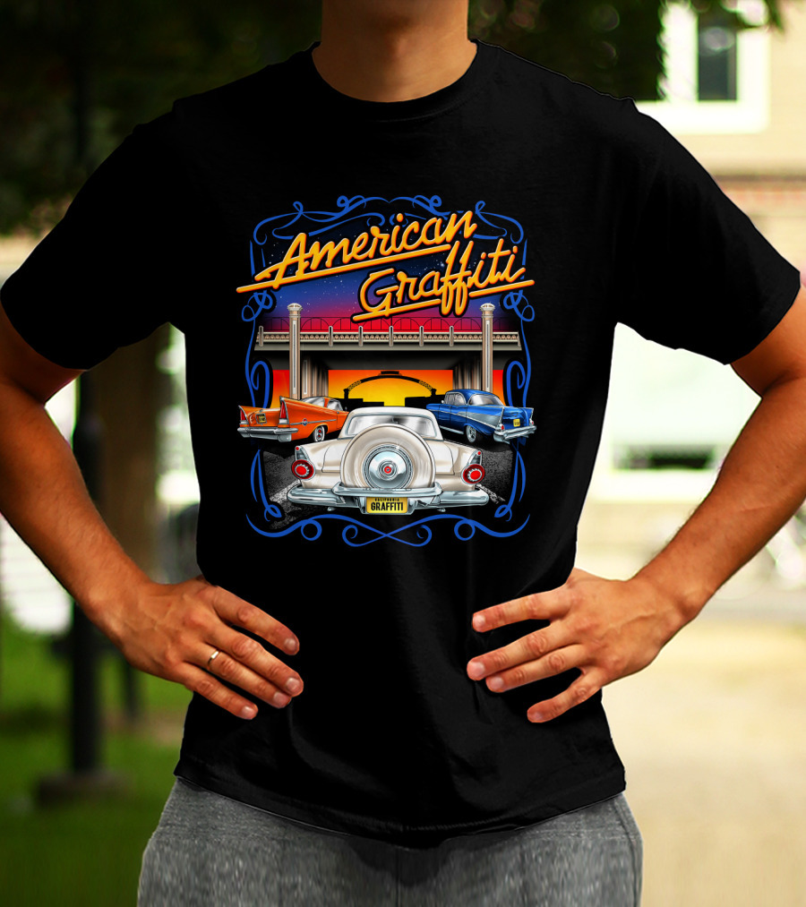 American Graffiti Classic Cars Scene T-Shirt