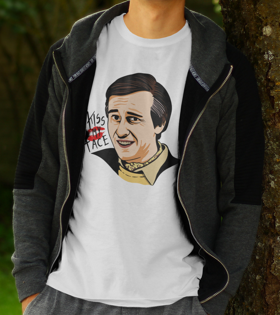 Alan Partridge Kiss My Face Retro Portrait With Lipstick T-Shirt