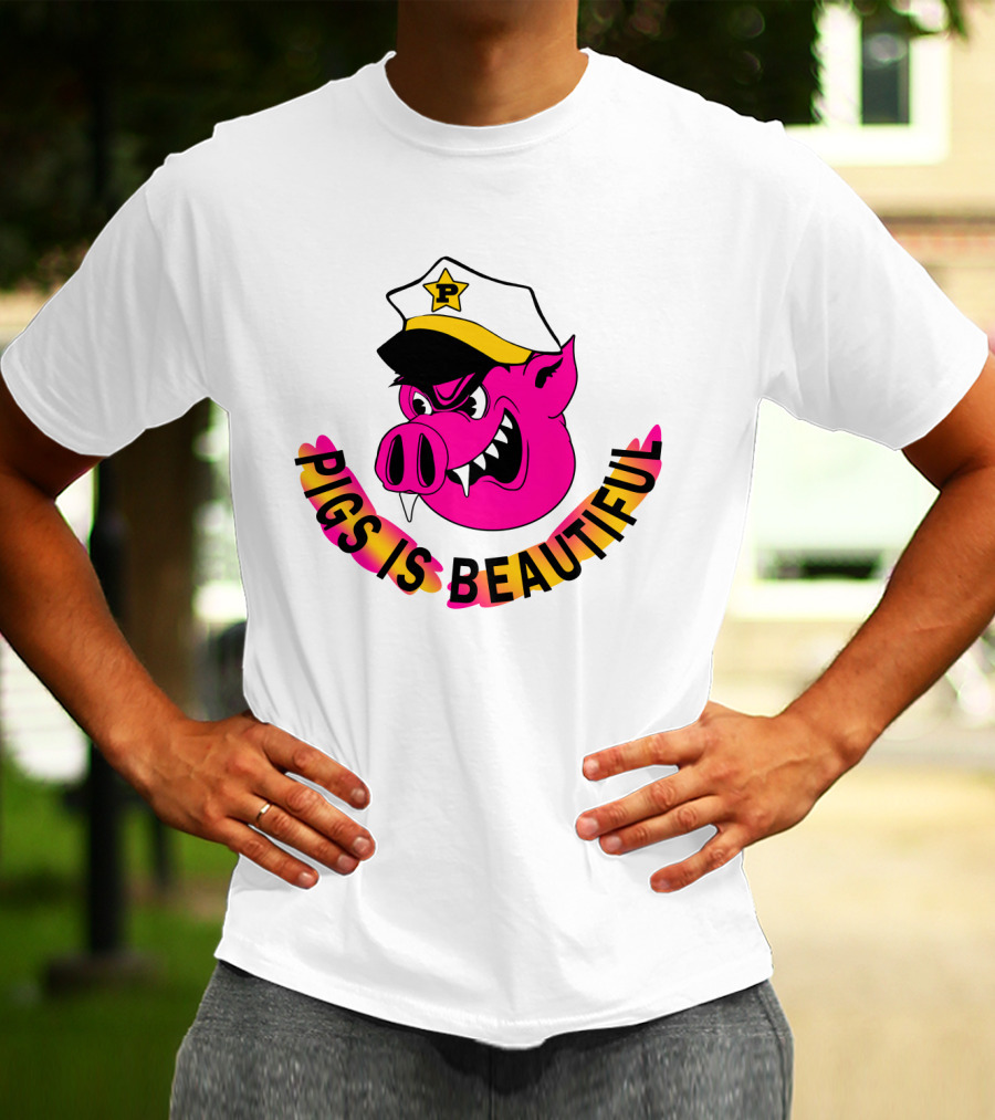 Captain Spaulding Pink Pig With Hat Pigs Is Beautiful T-Shirt
