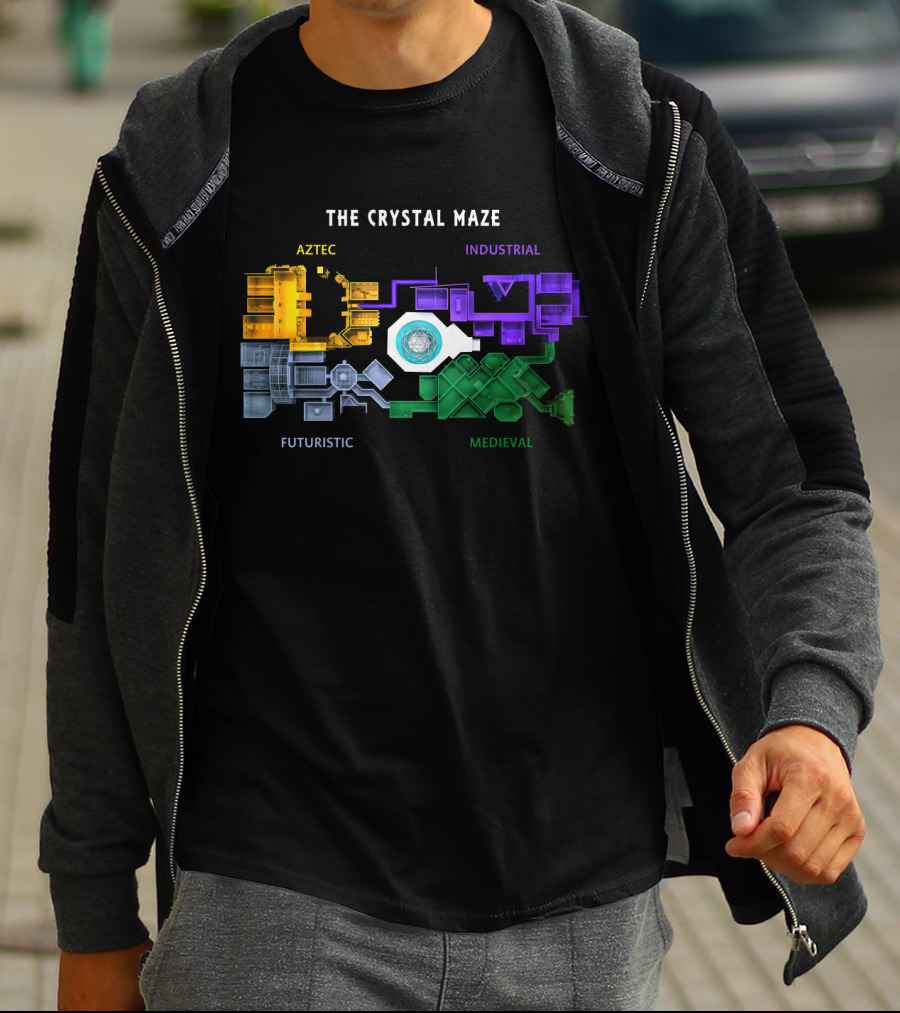 The Crystal Maze Map Aztec Industrial Futuristic Medieval T-Shirt
