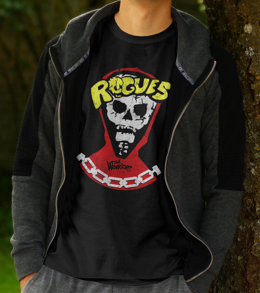 Rogues Skull Mask With Chain And The Warriors T-Shirt