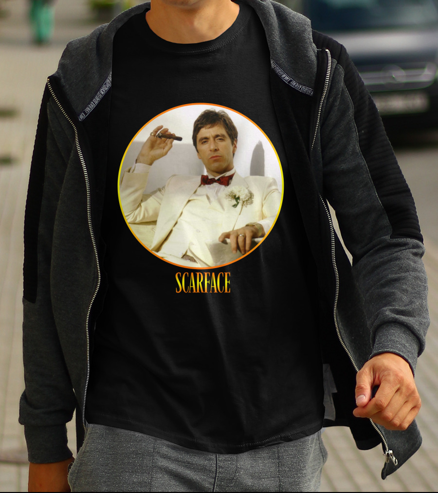 Scarface Iconic Movie Character In Circle Frame T-Shirt