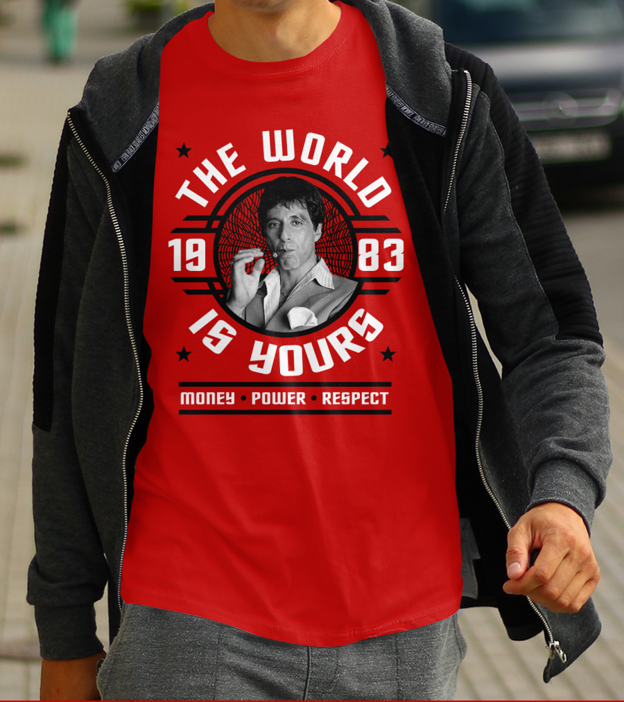 Scarface The World Is Yours 1983 Money Power Respect T-Shirt
