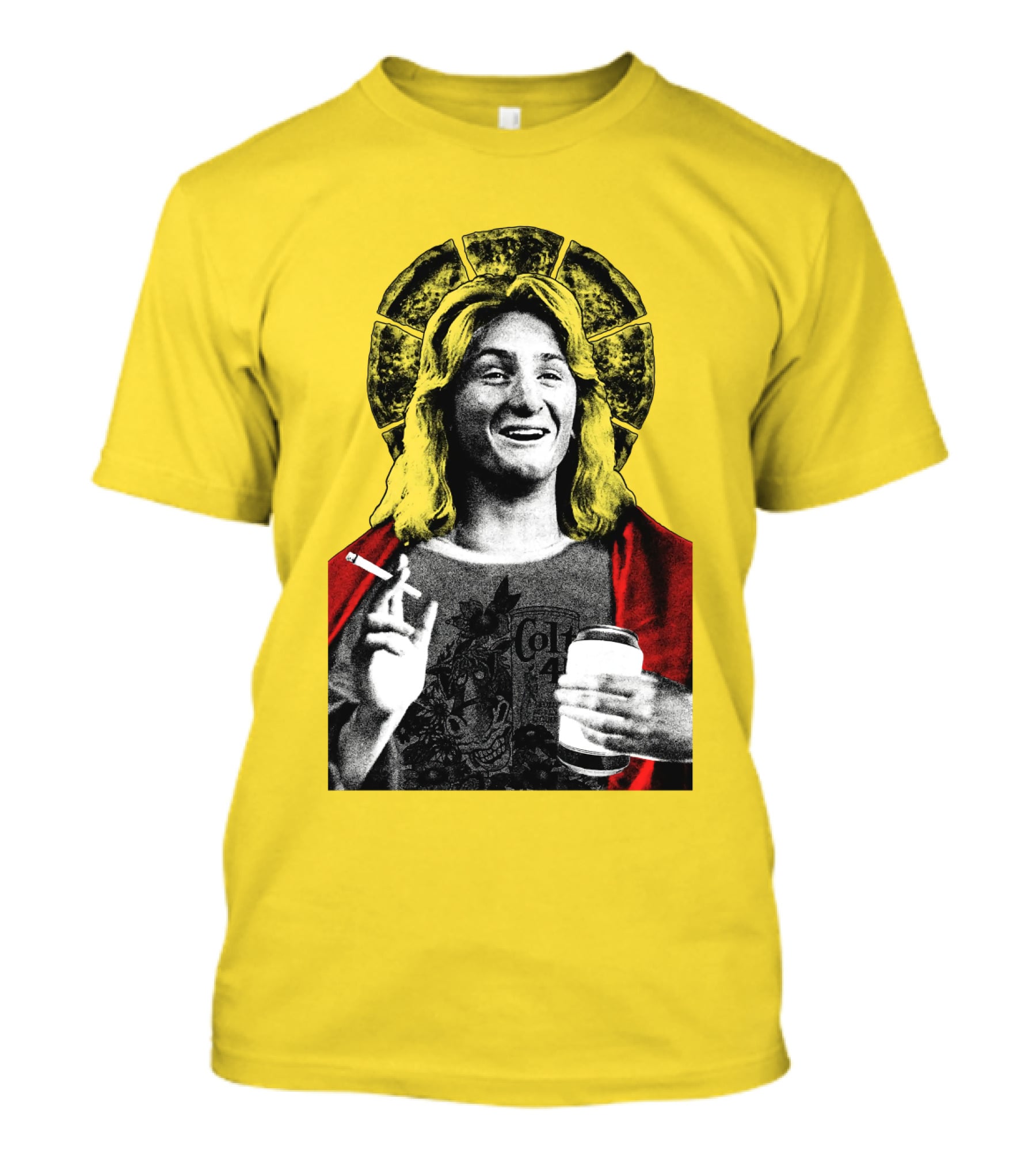 Fast Times At Ridgemont High Jeff Spicoli Halo Smoking And Holding Drink T-Shirt