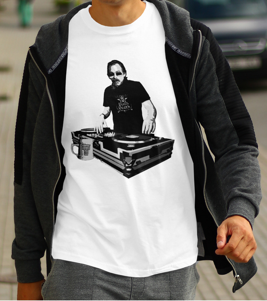 DJ Fever Black Death Coffee Turntable Maven T-Shirt