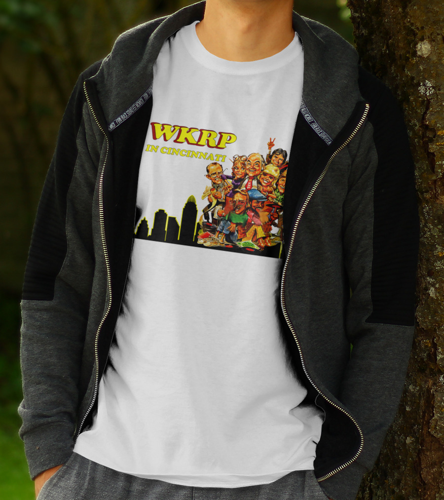 WKRP In Cincinnati Characters And Skyline T-Shirt