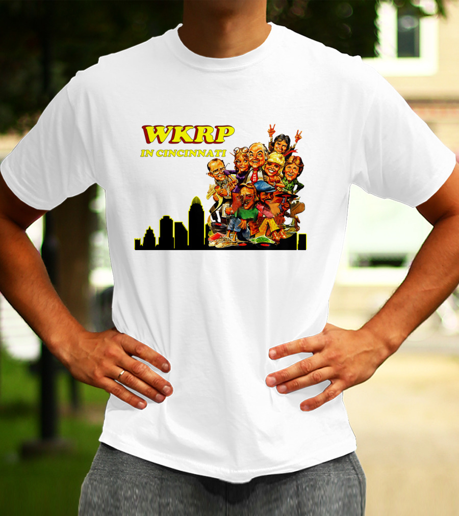 WKRP In Cincinnati Characters And Skyline T-Shirt