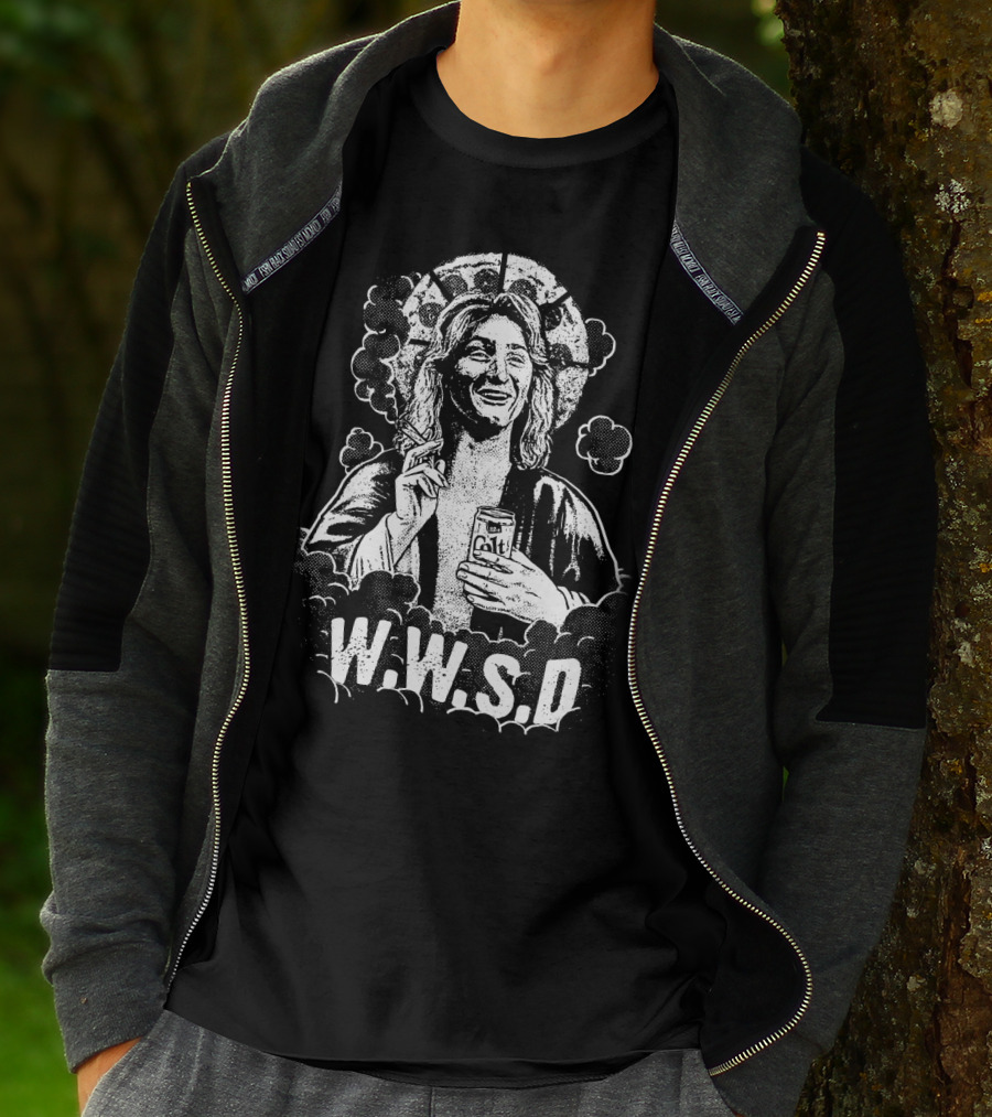 Fast Times WWSD Spicoli With Malt Can And Halo T-Shirt