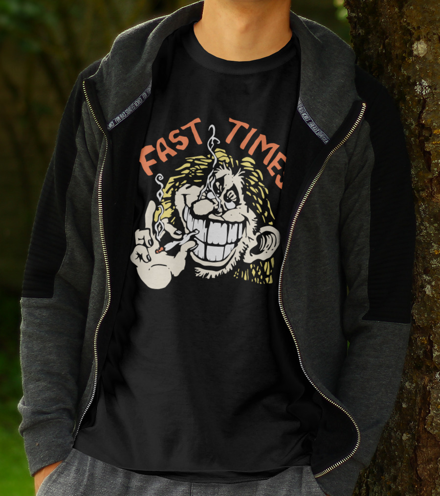 Fast Times Cheech And Chong Style Smoking Cartoon T-Shirt