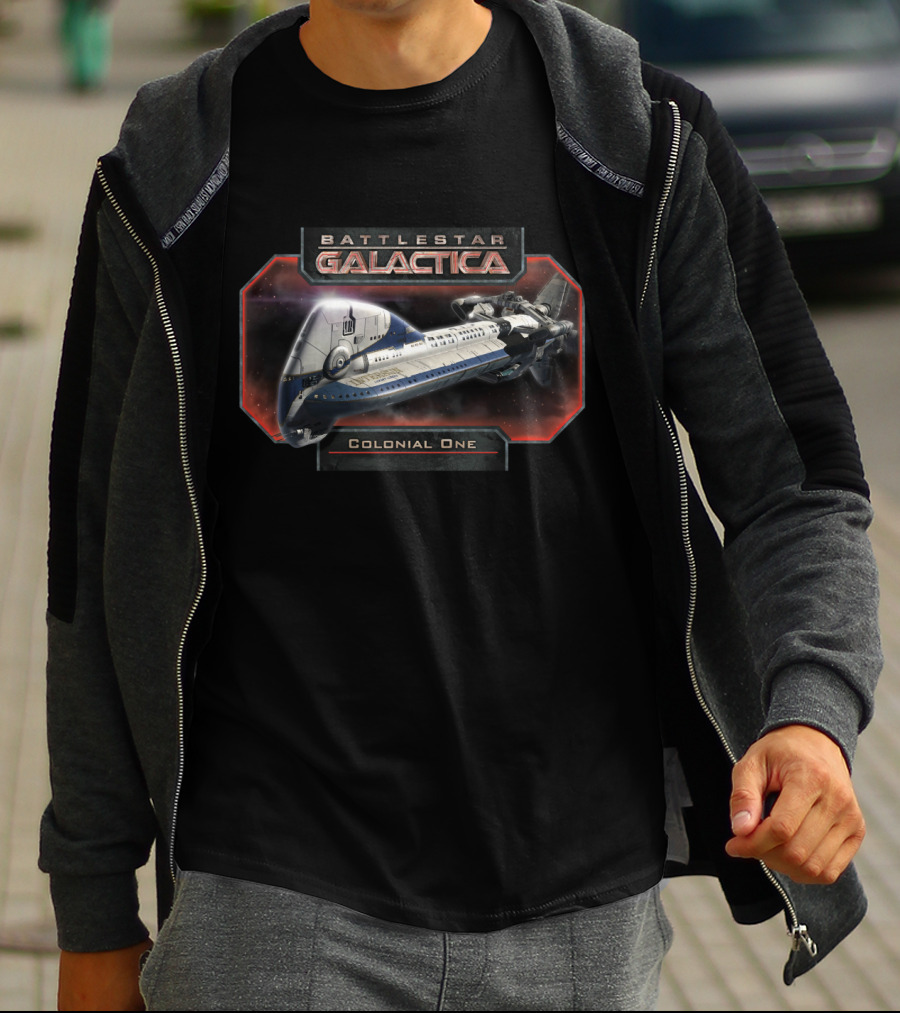 Battlestar Galactica Colonial One Spaceship Image T-Shirt