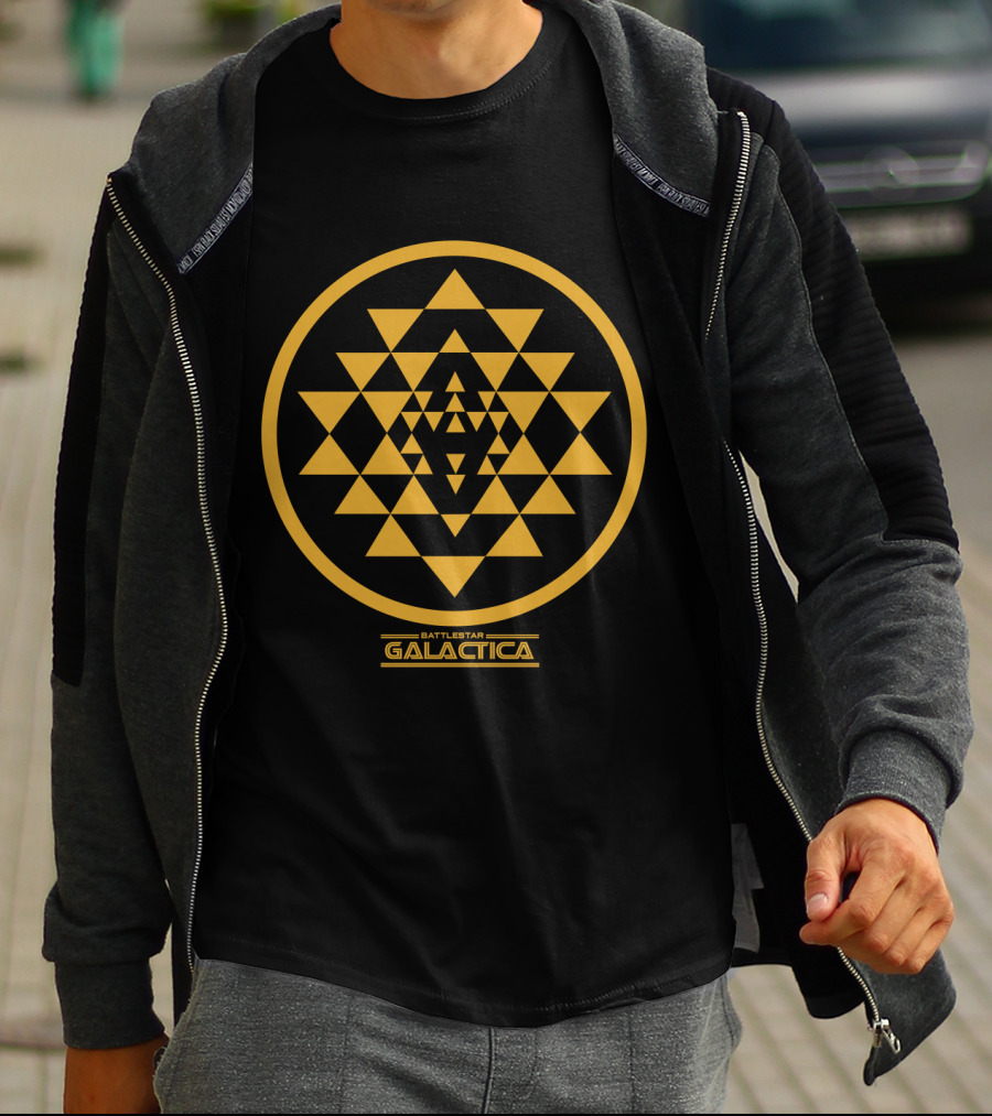 Battlestar Galactica Gold Squadron Pyramid Emblem T-Shirt