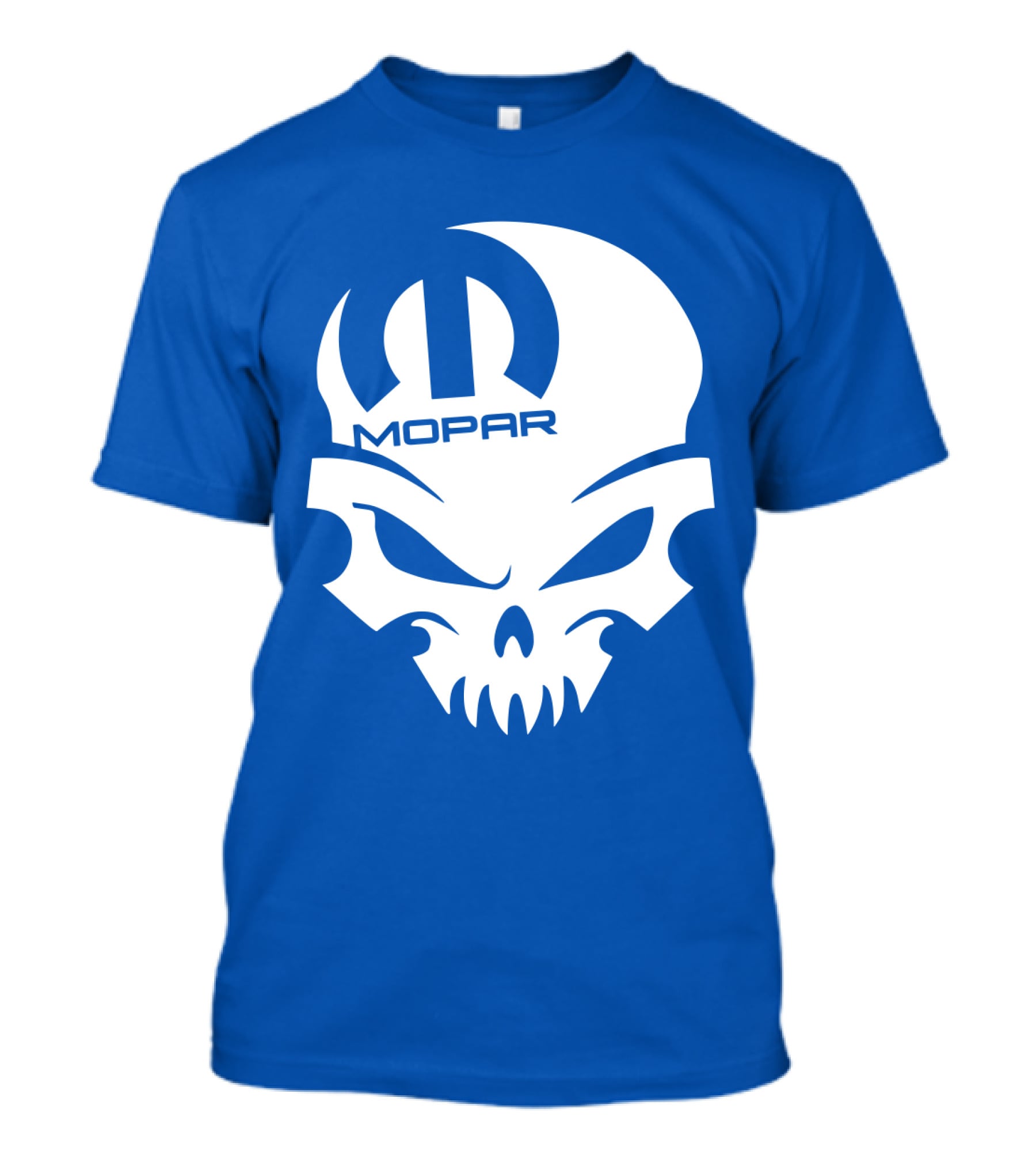 Mopar Skull Logo Blue Background T-Shirt