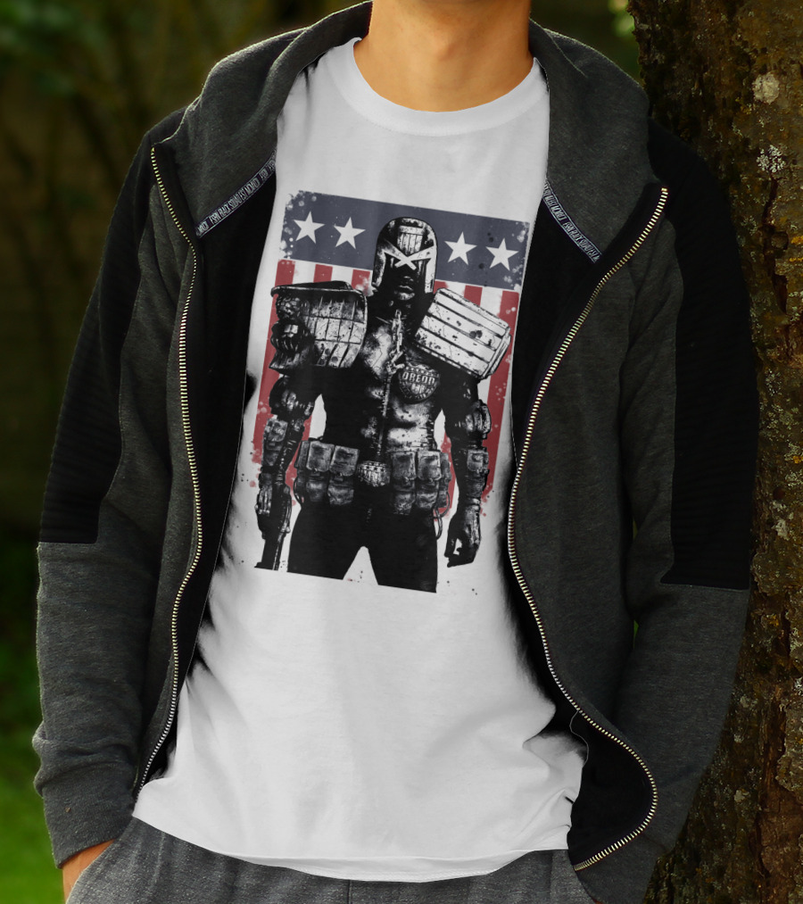 Judge Dredd Judgement Day Stars And Stripes Comic Hero T-Shirt