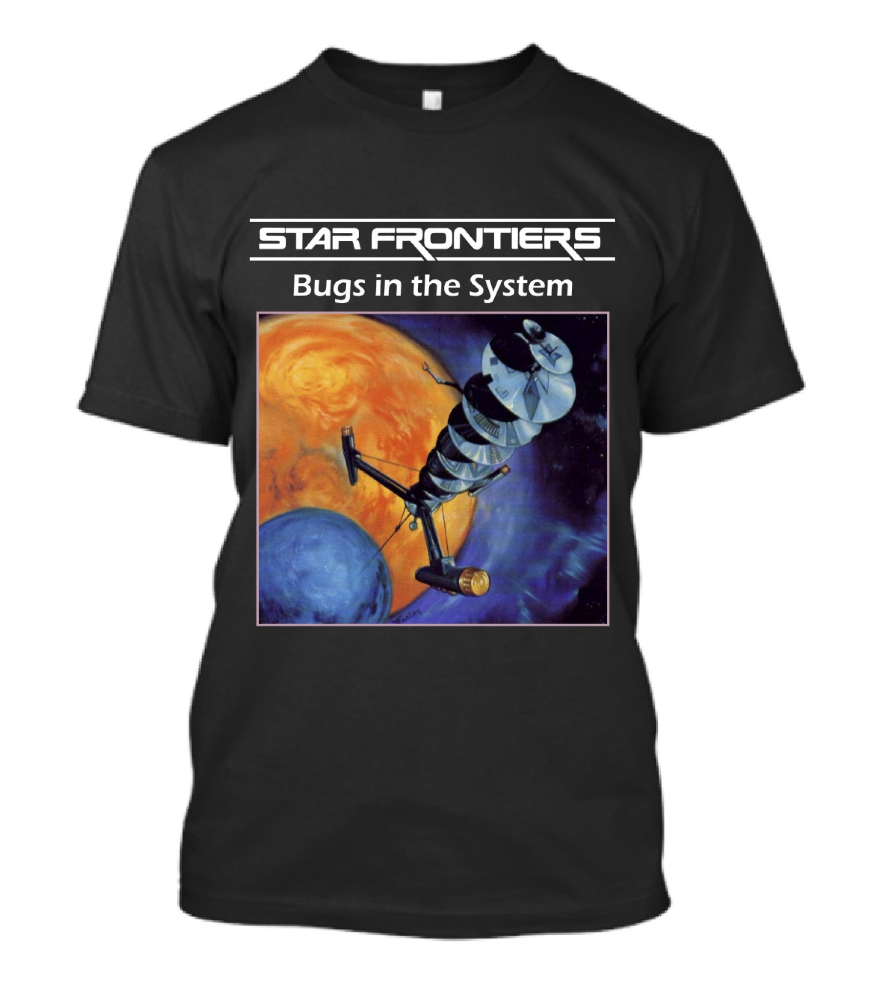 Star Frontiers Bugs In The System Space Satellite Planets T-Shirt