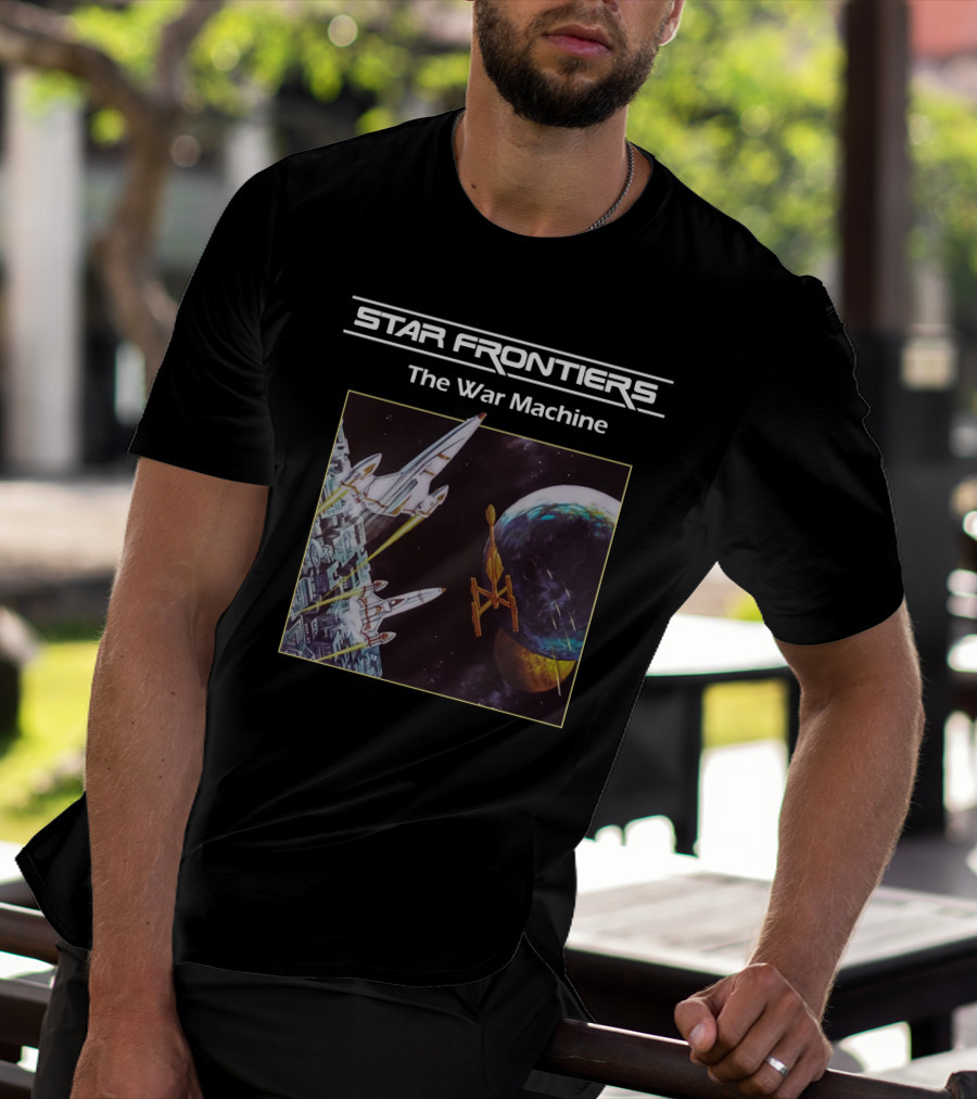 Star Frontiers The War Machine Spaceship Battle Scene T-Shirt