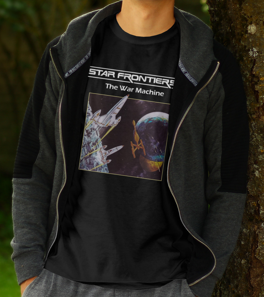 Star Frontiers The War Machine Spaceship Battle Scene T-Shirt
