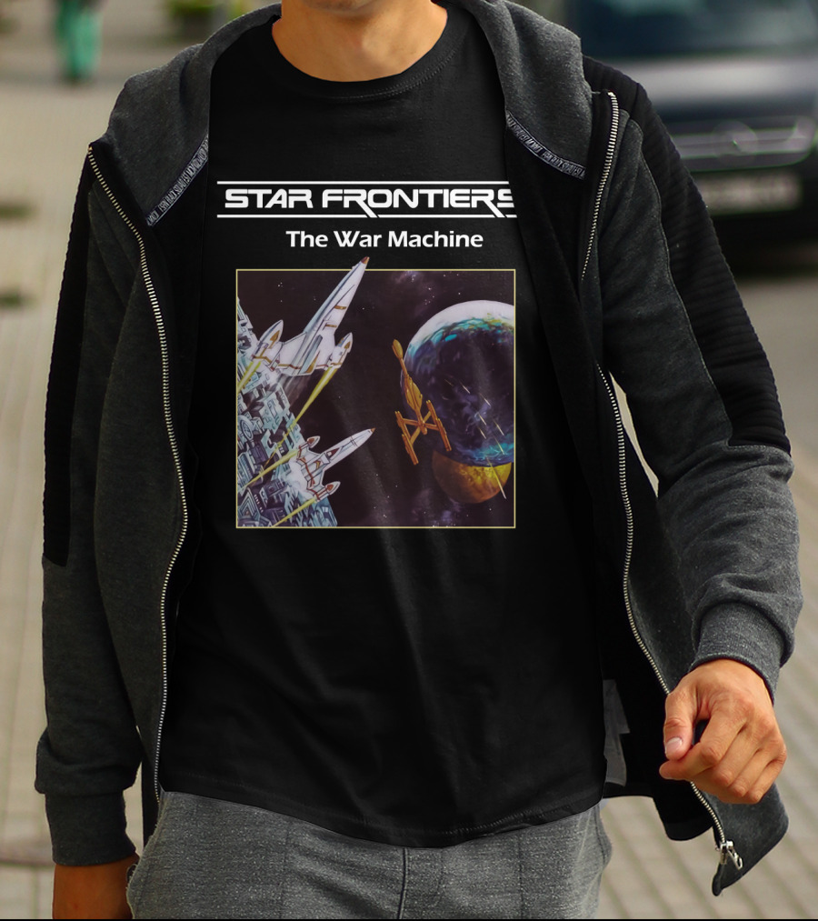 Star Frontiers The War Machine Spaceship Battle Scene T-Shirt