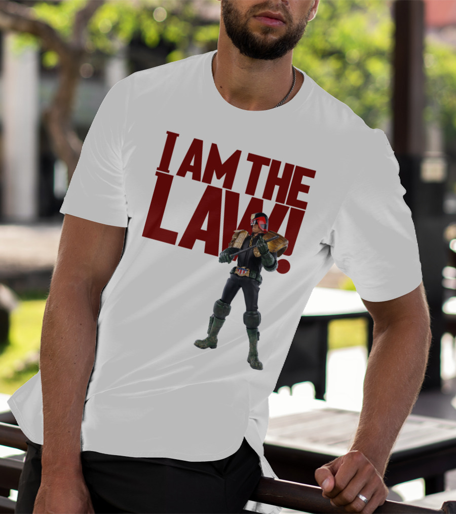 Judge Dredd I Am The Law Action Figure Stance T-Shirt