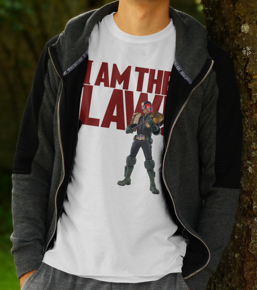 Judge Dredd I Am The Law Action Figure Stance T-Shirt