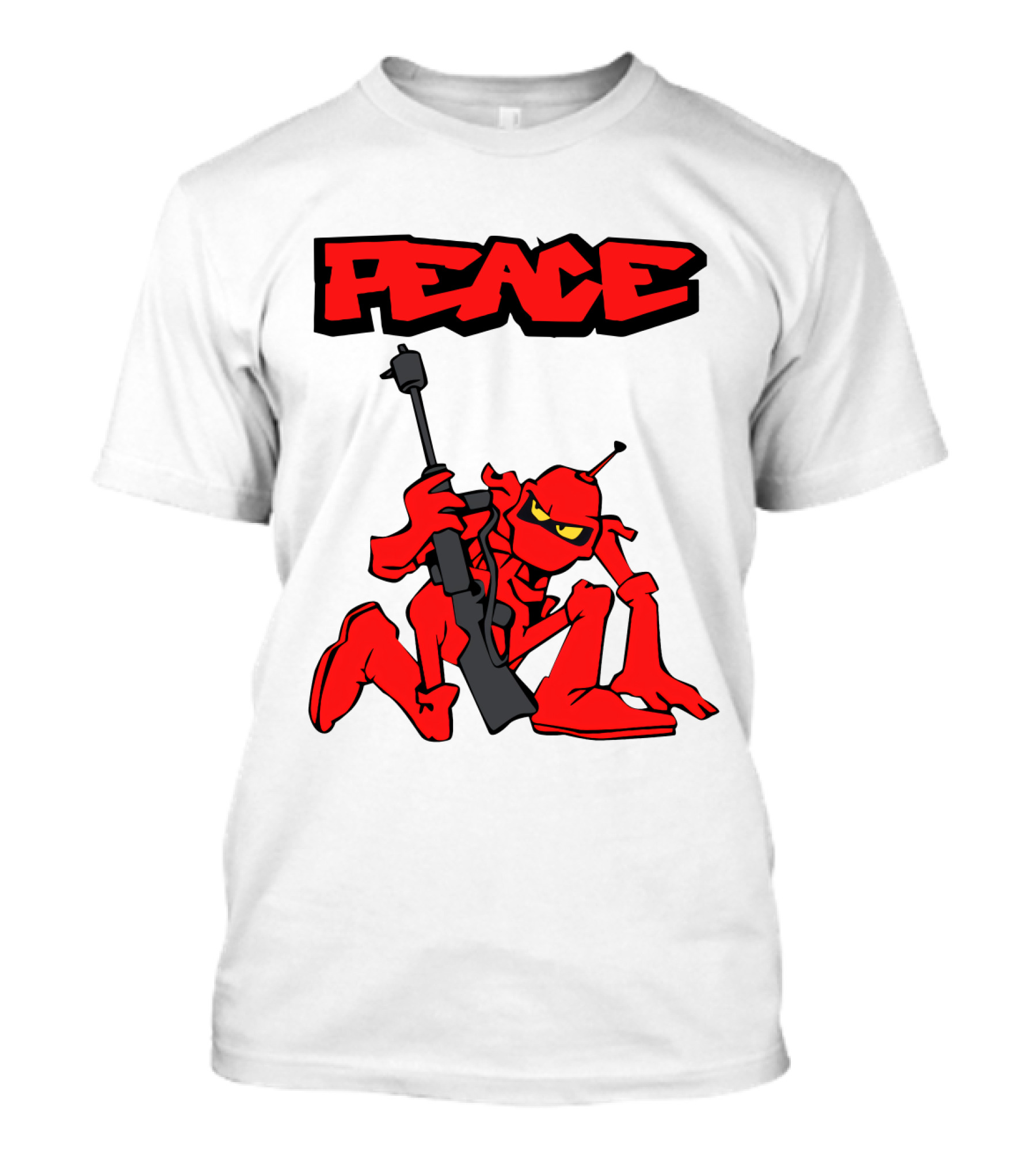 PEACE Ant Holding Rifle T-Shirt
