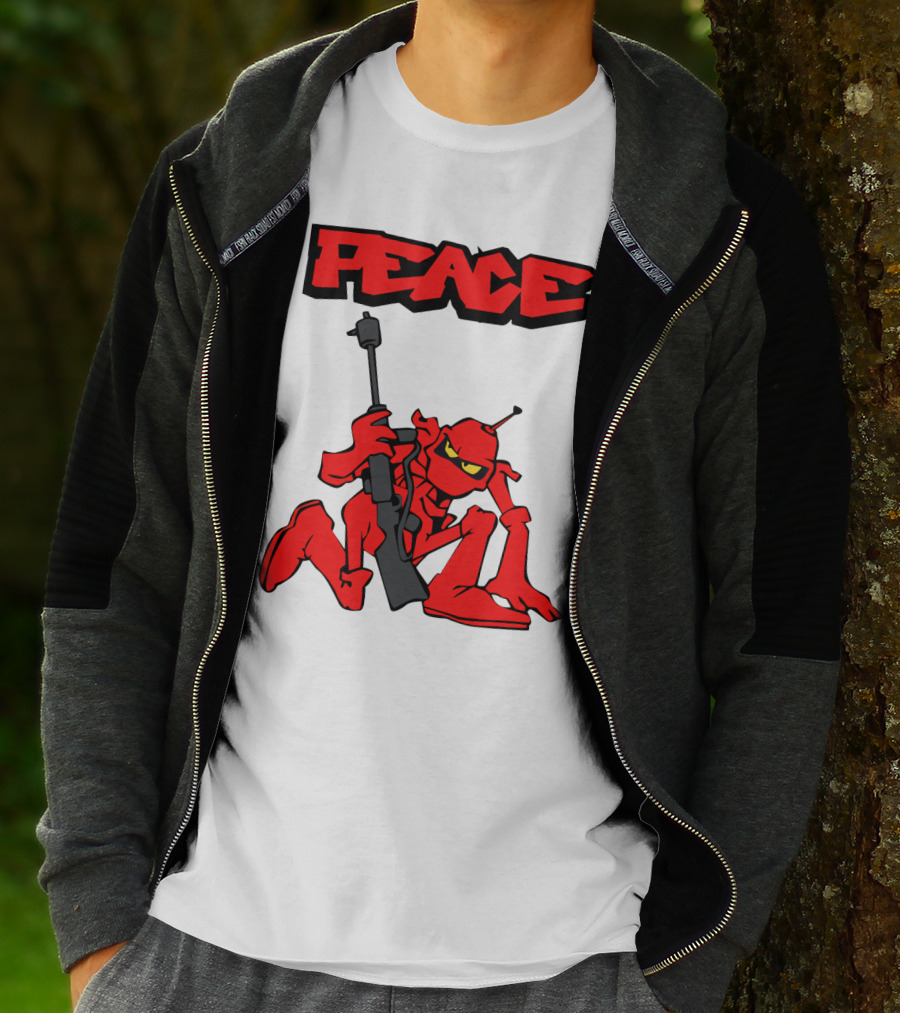 PEACE Ant Holding Rifle T-Shirt