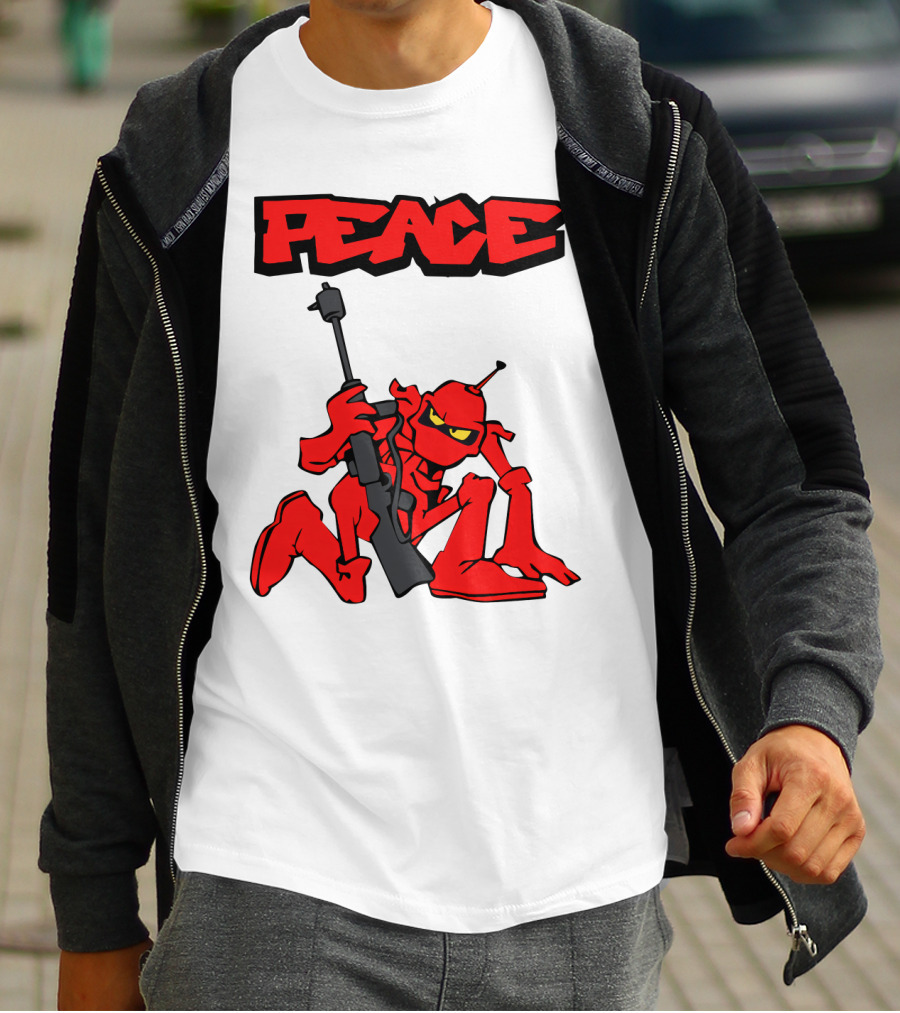 PEACE Ant Holding Rifle T-Shirt