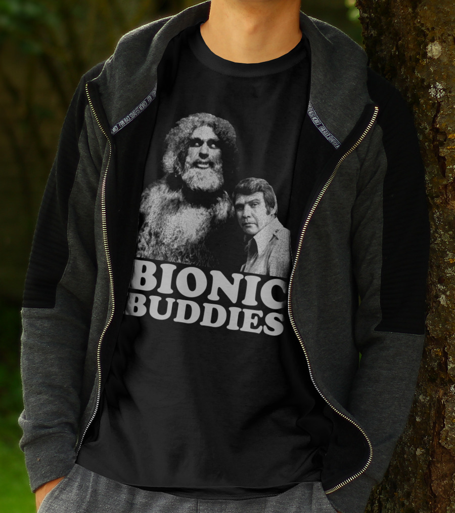 Six Million Dollar Man Bionic Buddies Retro TV Show Iconic Duo T-Shirt