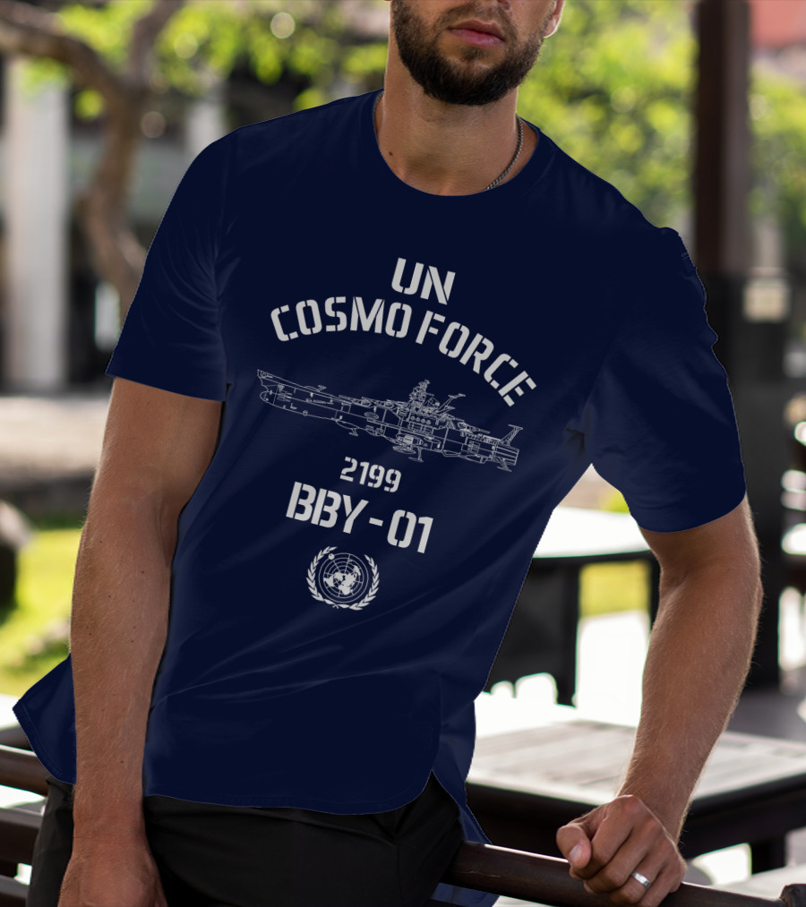 UN Cosmo Force 2199 BBY-01 Spaceship Blueprint T-Shirt