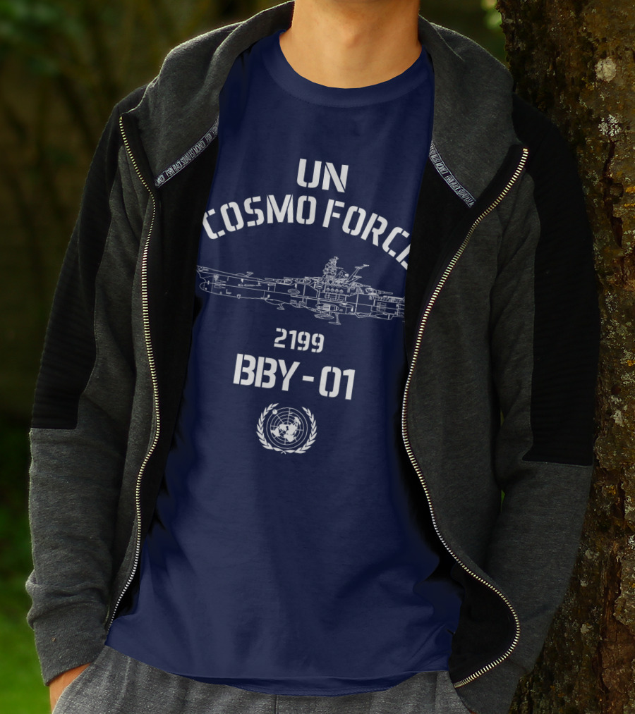 UN Cosmo Force 2199 BBY-01 Spaceship Blueprint T-Shirt