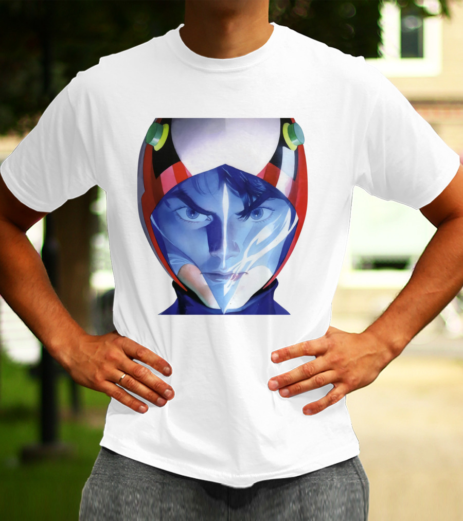 Battle Of The Planets GuideBook Helmet Face Close-Up T-Shirt