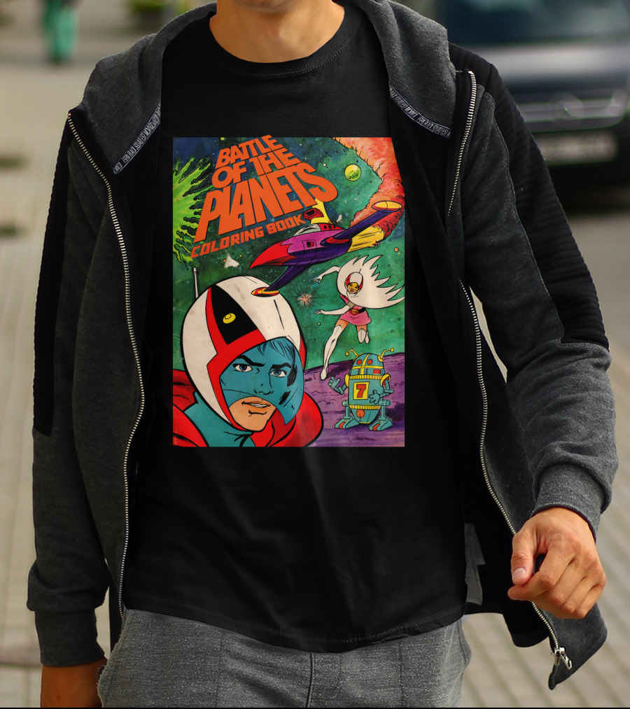 Battle Of The Planets Coloring Book Space Adventure Galaxy Team 7 Robot T-Shirt