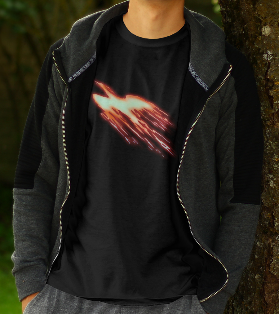God Phoenix Fiery Bird Soaring With Bright Red And Orange Flames T-Shirt