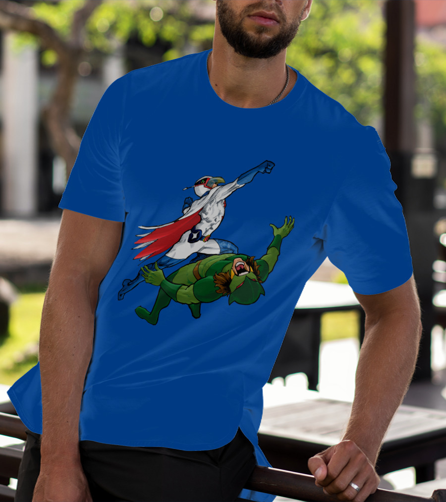 Science Ninja Team Gatchaman Battle Of The Planets Dynamic Heroic Battle Scene T-Shirt