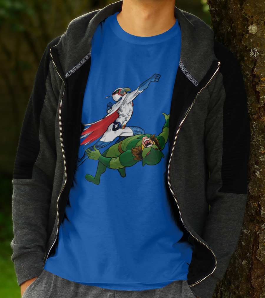 Science Ninja Team Gatchaman Battle Of The Planets Dynamic Heroic Battle Scene T-Shirt
