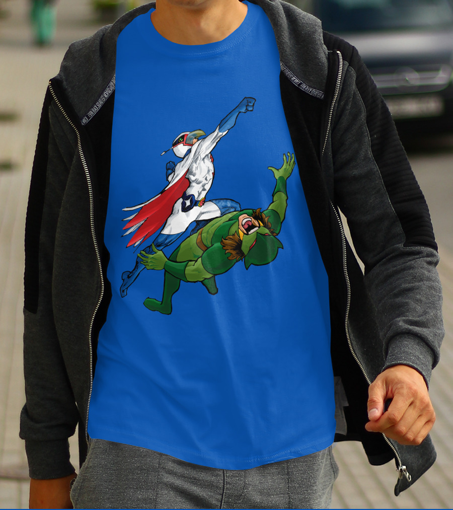 Science Ninja Team Gatchaman Battle Of The Planets Dynamic Heroic Battle Scene T-Shirt