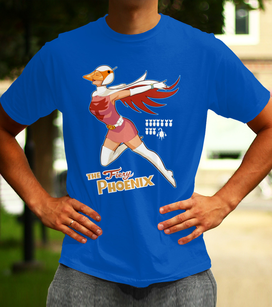 The Fiery Phoenix Winged Hero Vintage Flight T-Shirt