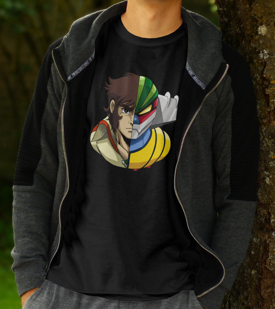 Hiroshi Shiba And Jeeg Robot Anime Fusion T-Shirt