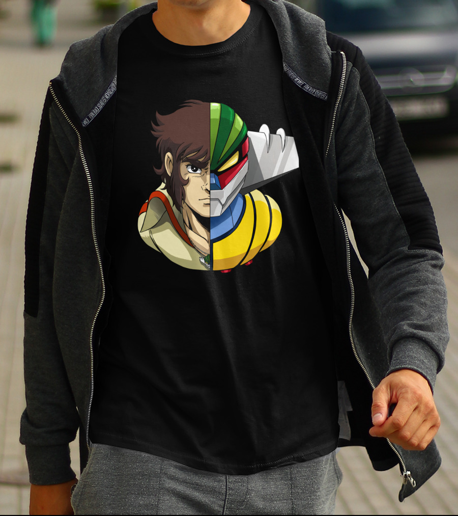Hiroshi Shiba And Jeeg Robot Anime Fusion T-Shirt