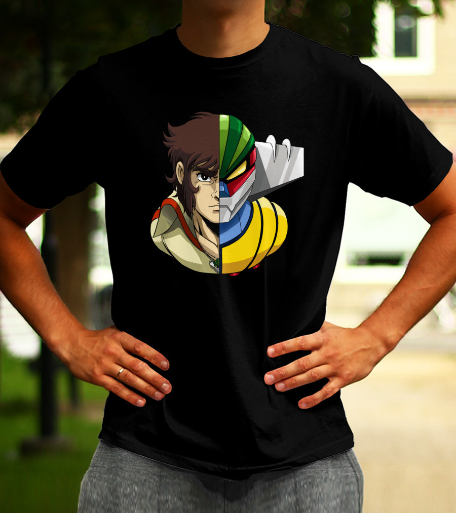 Hiroshi Shiba And Jeeg Robot Anime Fusion T-Shirt