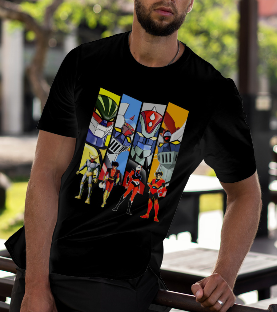 Jeeg Mazinga Mazinger Goldrake Grendizer Robot Heroes Ensemble T-Shirt