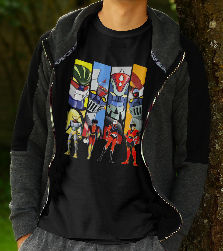 Jeeg Mazinga Mazinger Goldrake Grendizer Robot Heroes Ensemble T-Shirt