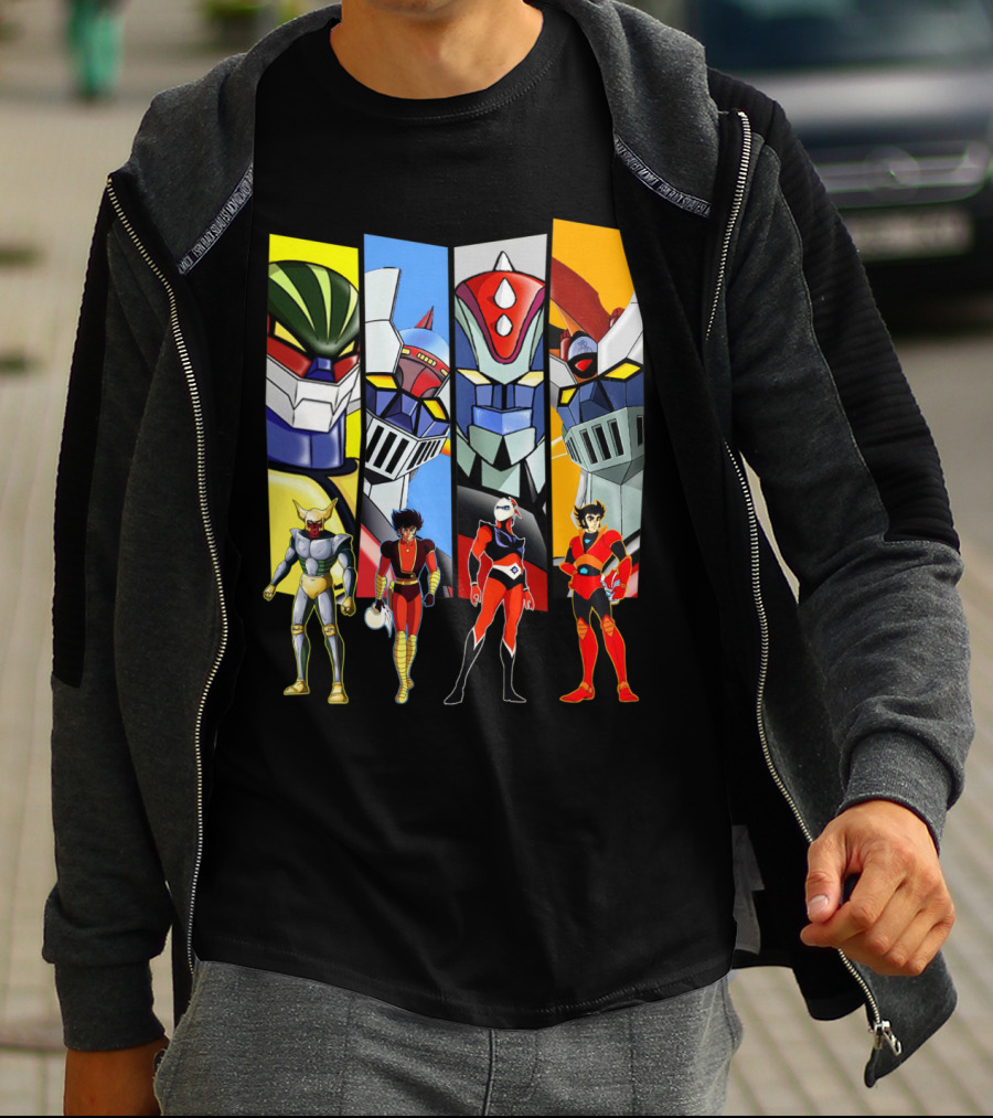 Jeeg Mazinga Mazinger Goldrake Grendizer Robot Heroes Ensemble T-Shirt