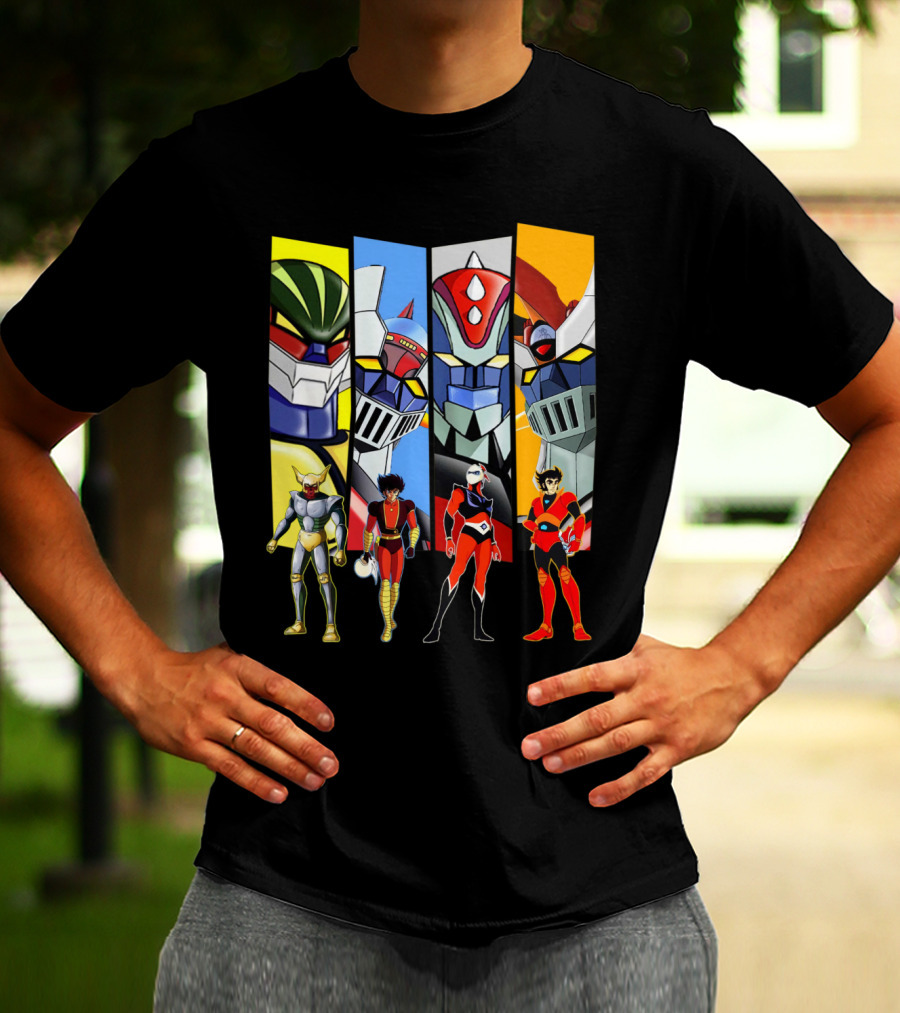Jeeg Mazinga Mazinger Goldrake Grendizer Robot Heroes Ensemble T-Shirt