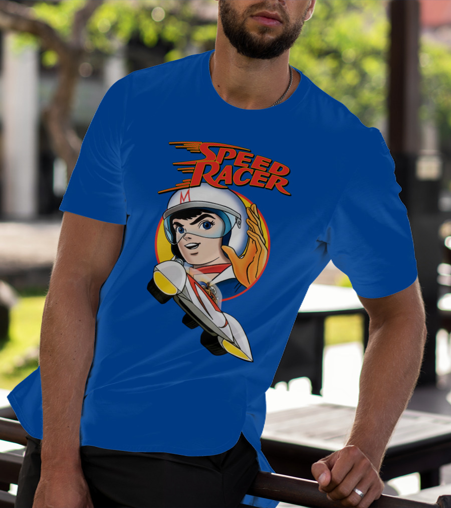 Speed Racer Character With Helmet And Car T-Shirt