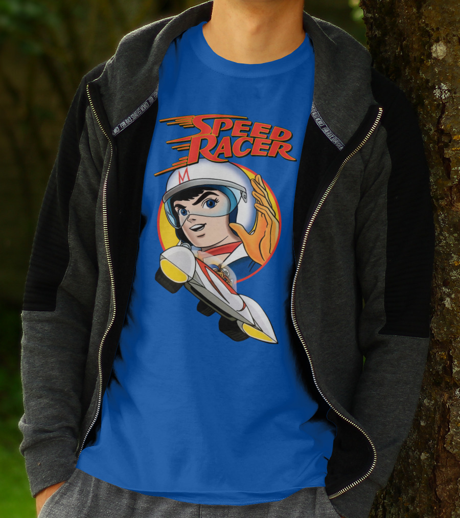 Speed Racer Character With Helmet And Car T-Shirt