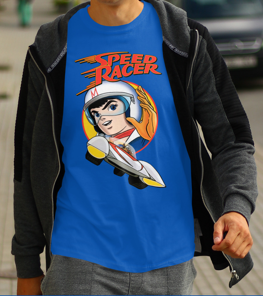 Speed Racer Character With Helmet And Car T-Shirt