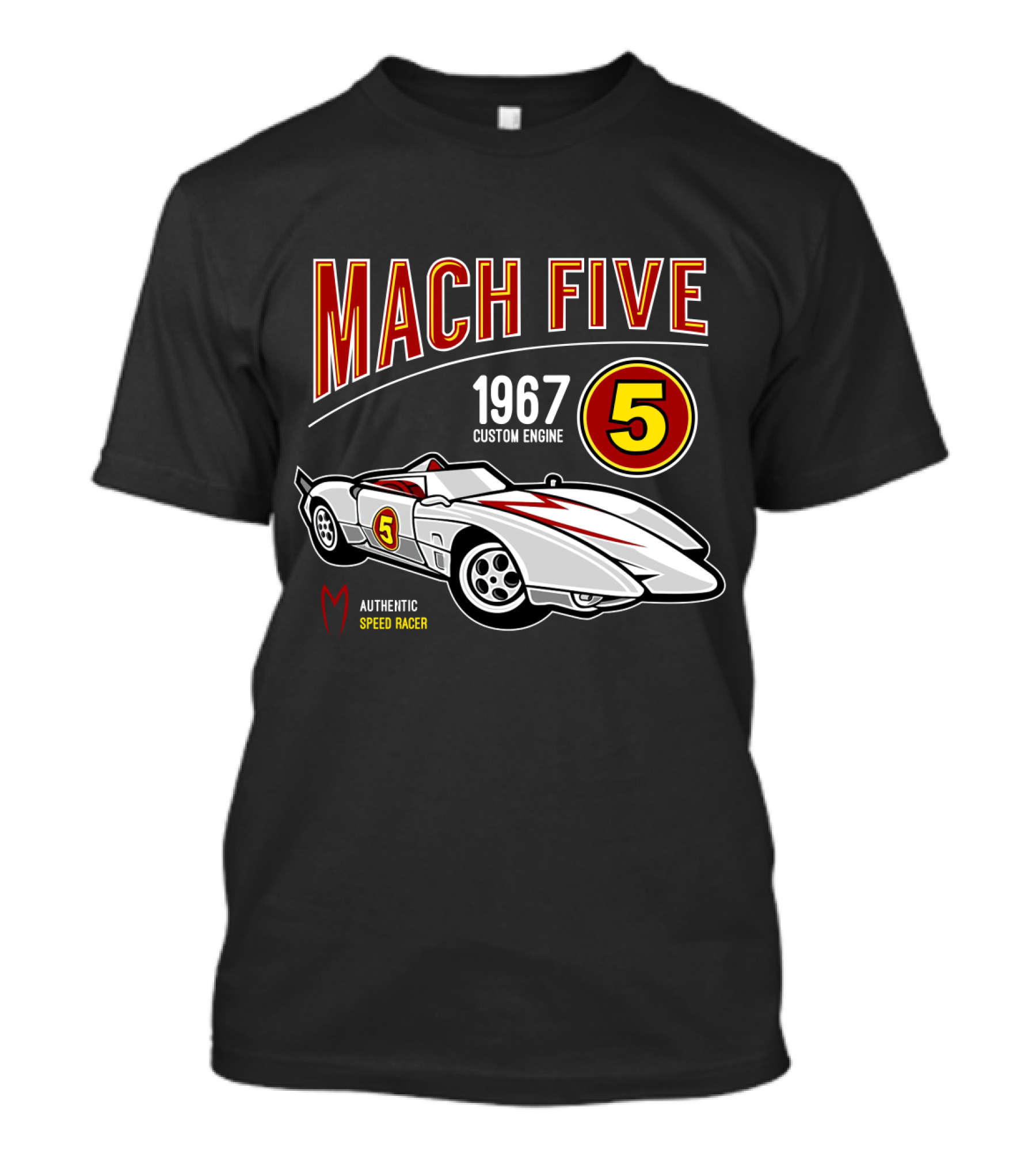 Mach Five 1967 Custom Engine Authentic Speed Racer T-Shirt